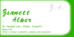 zsanett alper business card